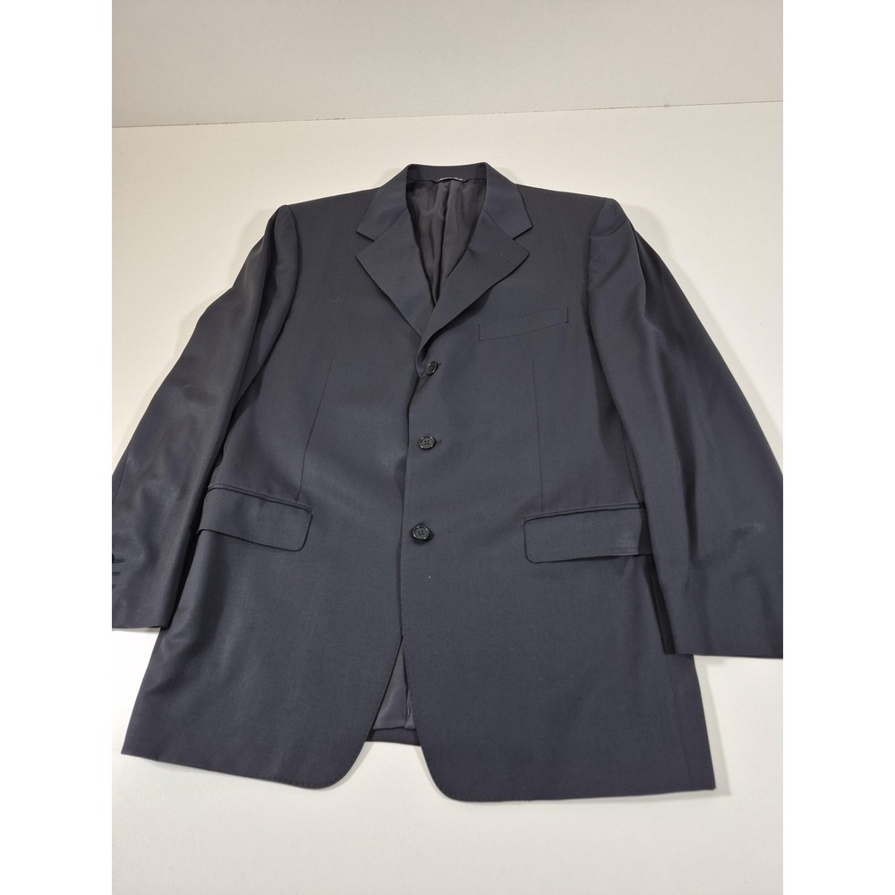 Canali Suit Jacket Mens 54 Gray 100% Wool Italy Notch Lapel Formal FLAW